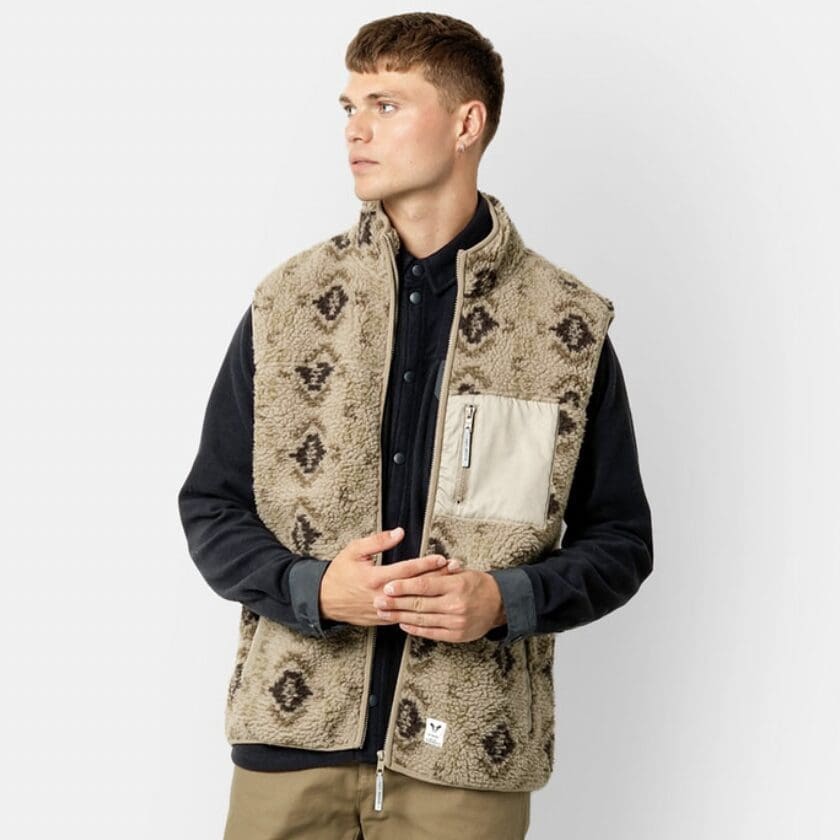 Hugh Fleece Inka Vest Off White Inka
