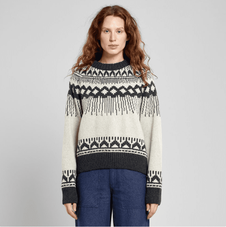 Sweater Malung Fair Isle Dark Grey Melange