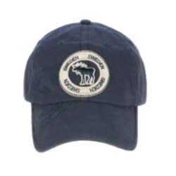 Blue moose canvas cap