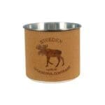 Brown leather moose mug