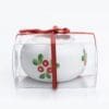White hand painted candle holder