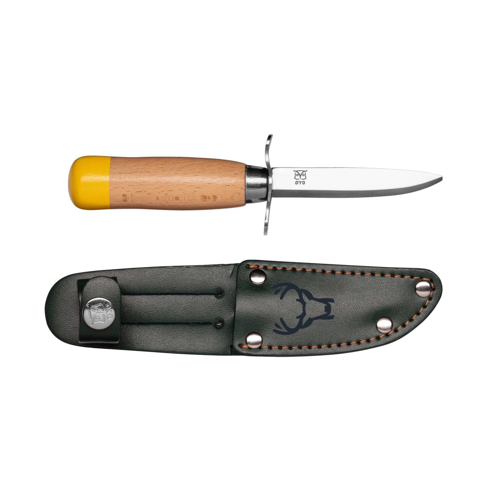 Spejder Kniv Grönt Läder 8CM - Bild 3