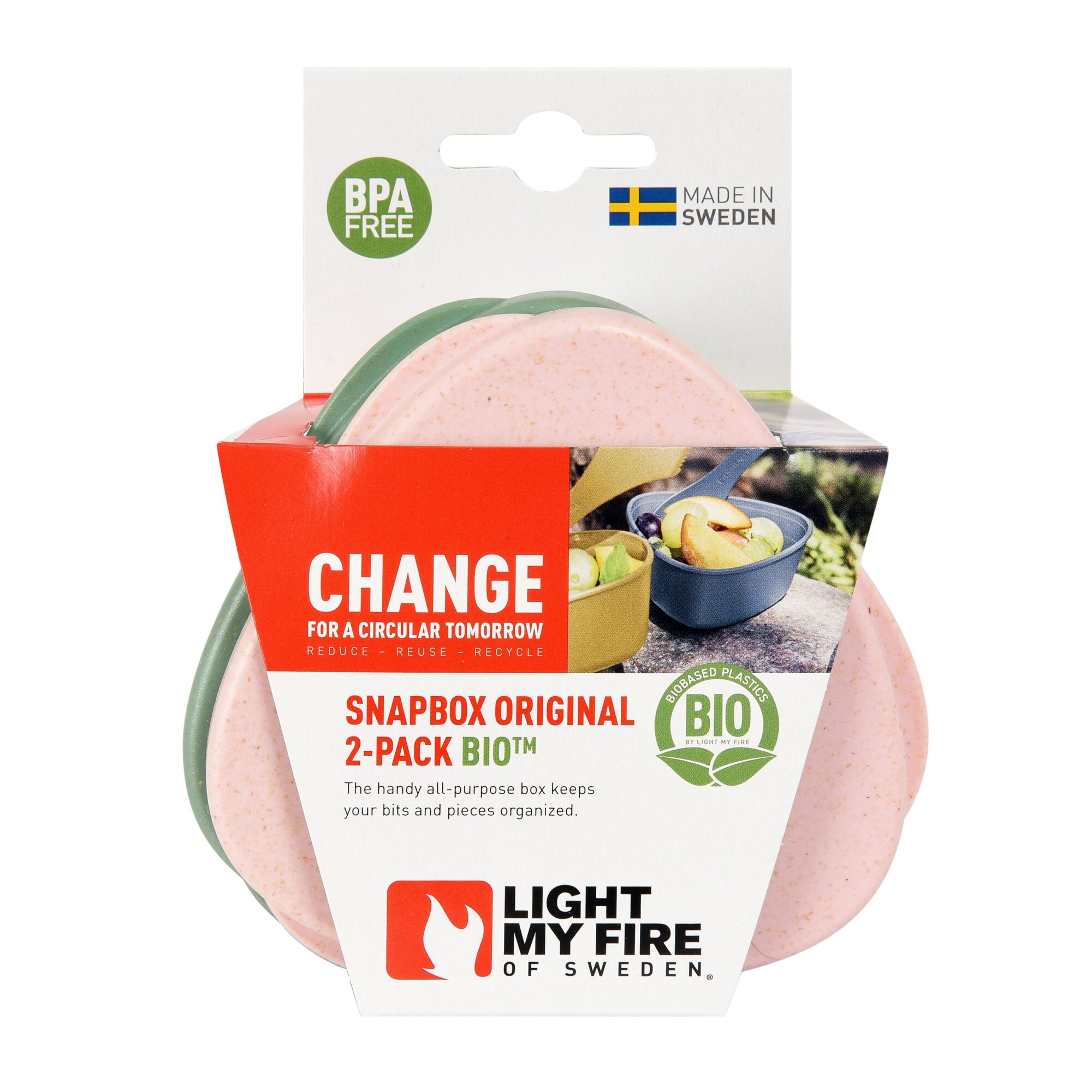 SnapBox original BIO 2-pack Sandygreen/Pink - Image 3