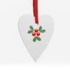 Hand painted White Christmas pendant lingon