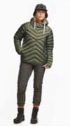 W Älgön Down Hood Anorak Jacket Moss Green - Image 5